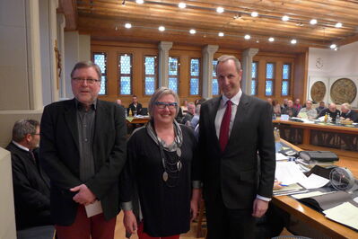 Wolfgang Engelberger, Heieke Engelhardt und OB Daniel Rapp